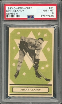 1933/34 V304A O-Pee-Chee #31 Frank "King" Clancy – PSA NM-MT 8 "1 of 2!"